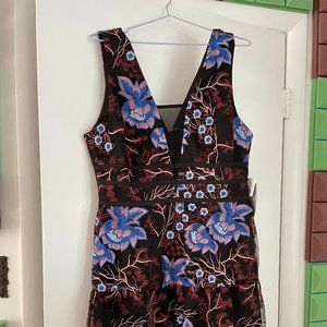 Harlyn Blue and Black Floral Mini Dress